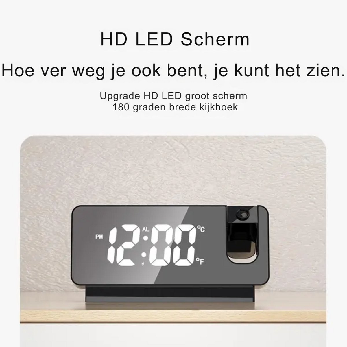 Livista Digitale Wekkerradio met Projectie - Wekkers Digitaal - Projectiewekker - Projectieklok — cadeau in Elektronica - foto 2