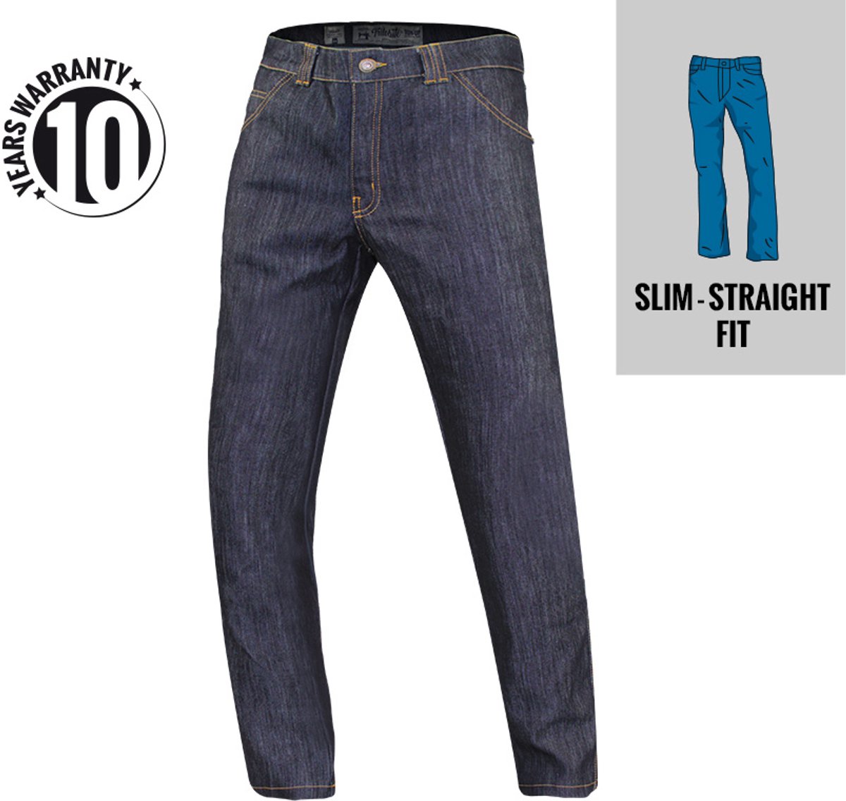 Trilobite 1860 Ton-Up Heren Donkerblauw Slim Fit Motorjeans - Broek