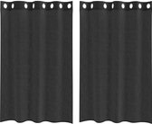 Bol.com vidaXL - Gordijnen - Voile - met - doorvoertules - 2 - st - 140x175 - cm - zwart aanbieding