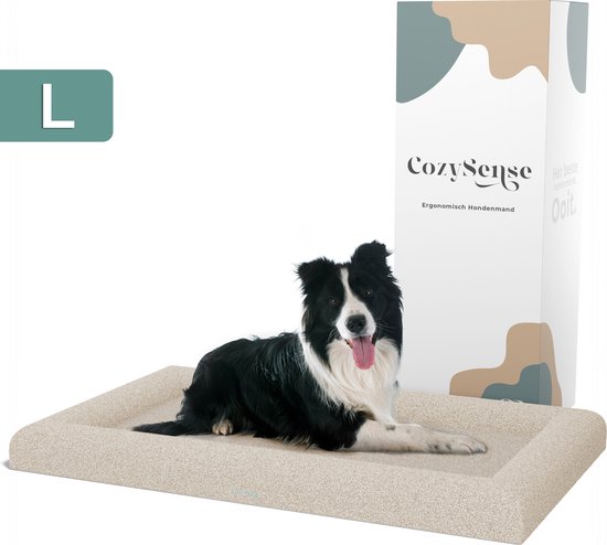COZY KISS Wasbare Hondenmand, 90x60x13cm, met Verhoogde Rand - Orthopedische Hondemat in Bootvorm, Waterdicht en Antislip, Geschikt voor Huisdieren tot 29kg, Blauw