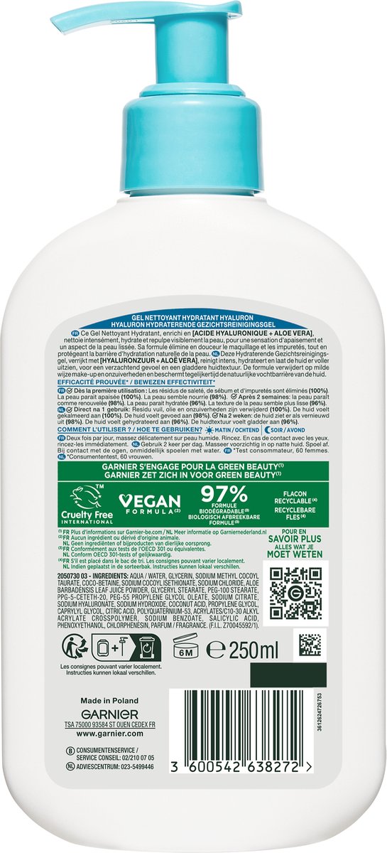 Garnier Hyaluron+ Hydraterende Gezichtsreinigingsgel thumbnail 2