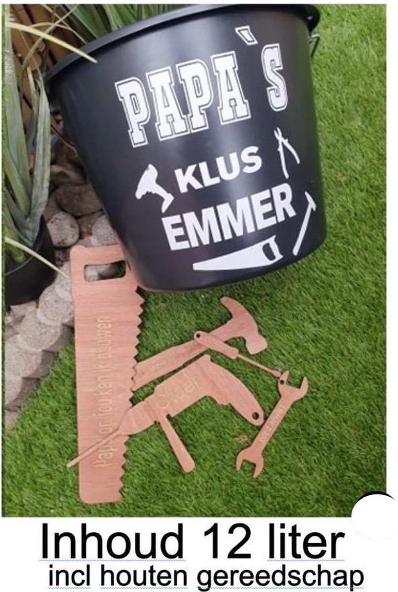 Goedkoopste Papa's Klusemmer incl houten gereedschap - Gepersonaliseerd - Cadeau - Geschenk - Qoute - Spreuken - Teksten -Bouw - Klussen - Vaderdag - Opa - Grappig - Funny