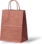 Sac en papier (S) - Terra/ Marron clair / Kraft - 18x8x24 cm - Sacs en papier - Sac Kraft - Tassen - Sac cadeau - Papier Kraft Natron de haute qualité - Eco- Idéal pour les cadeaux