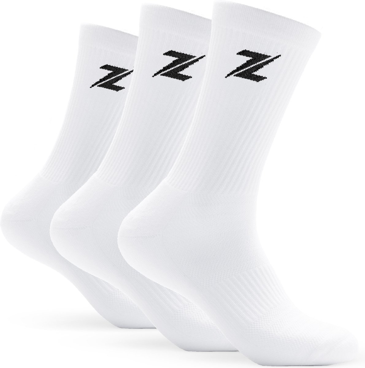 ZEUZ Sokken 3-Pack - Sportsokken Heren & Dames - Wit - Small