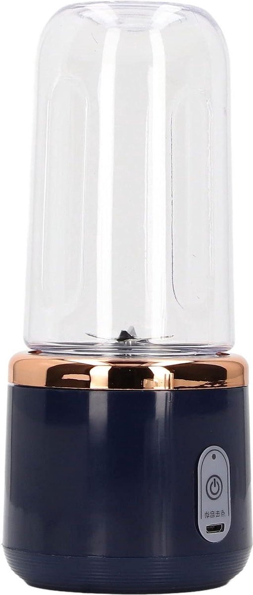 300ml Capaciteit Draagbare Mini Blender met 6 Messen - 22000rpm Food Grade voor Koffie - Blauw .