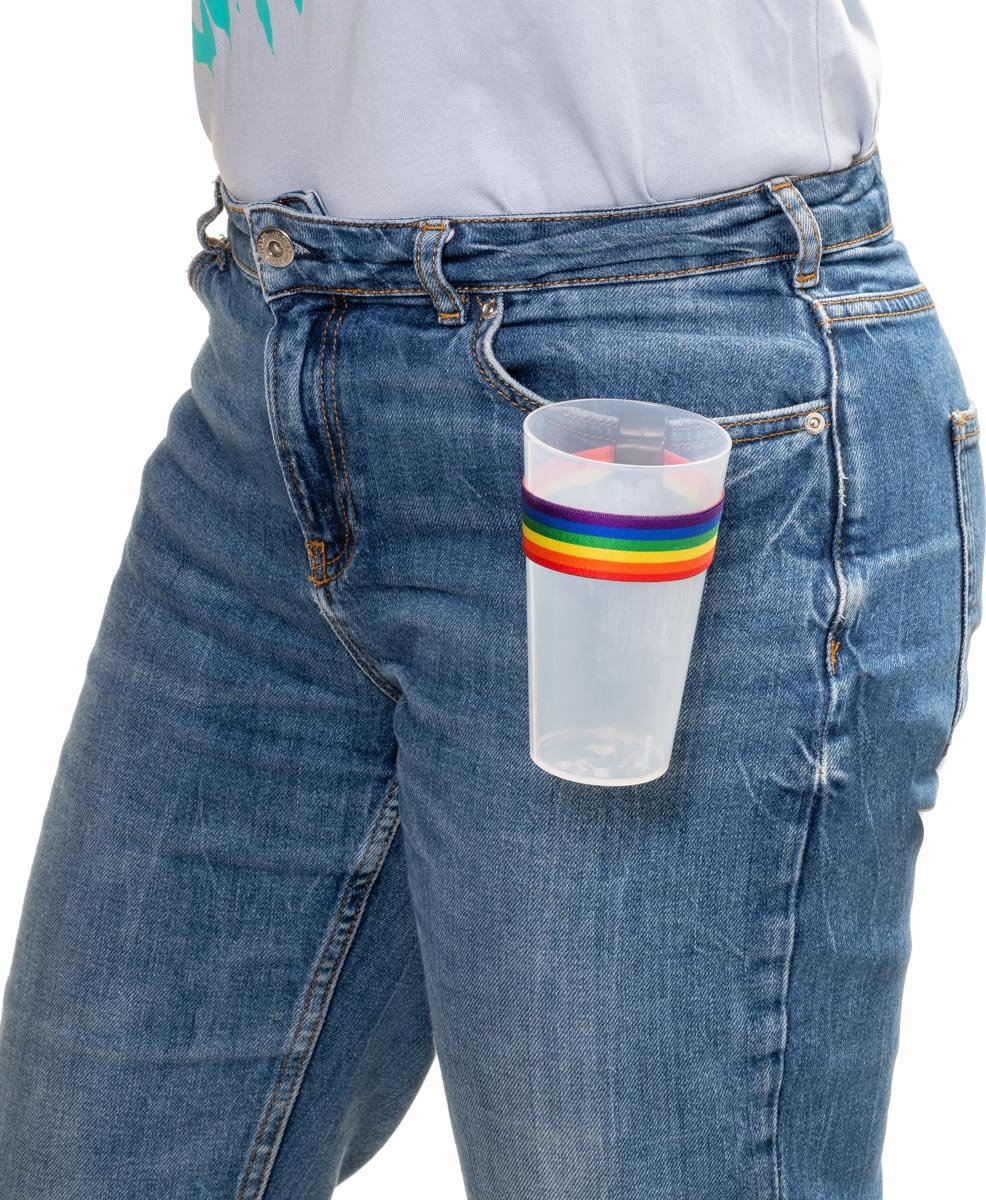 Hold Ub 2.0 Regenboog - Bekerhouder festival - Cupholder - Cupkeeper - Pride - Elastische band - Multicolor