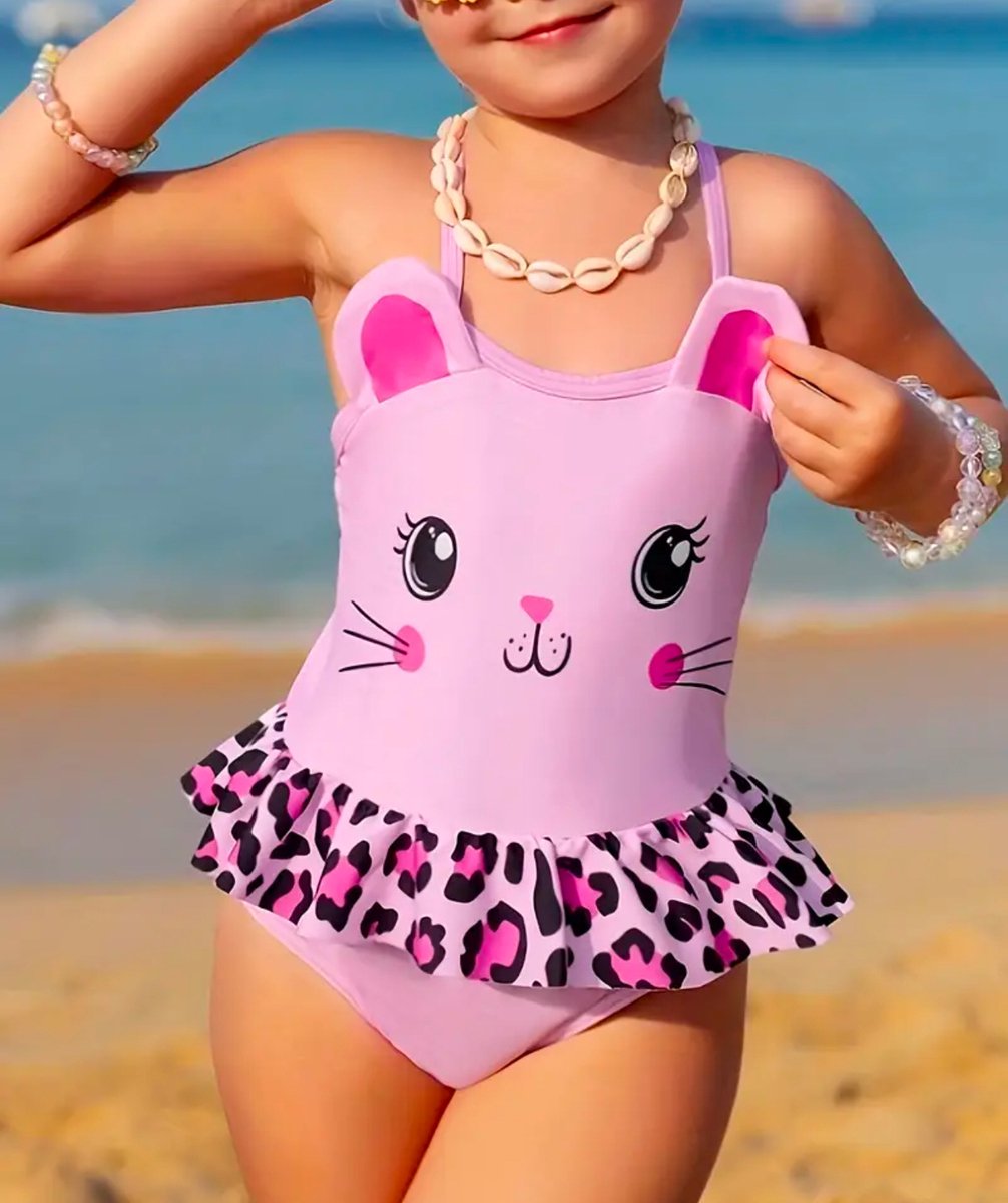 Zwemkleding meisjes badpak zwempak met print roze
