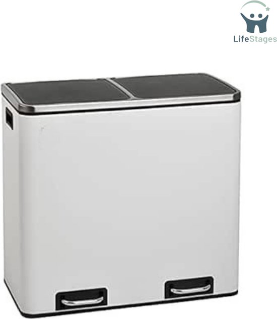 SVITA TM2X30 Pedaalemmer, 60 liter, afval- en vuilnisemmer, design