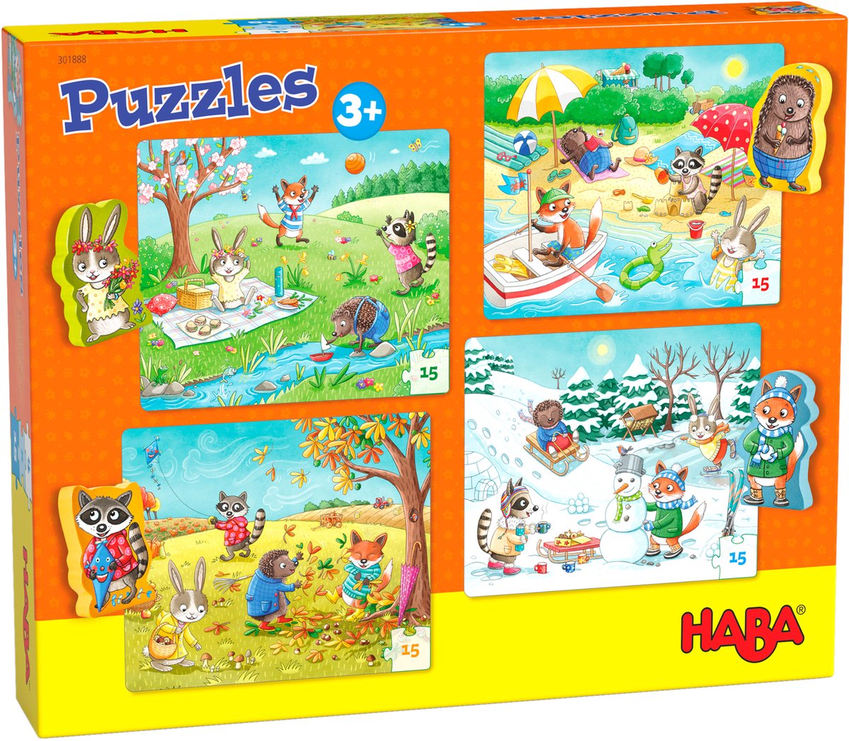 Haba kinderlegpuzzel de seizoenen 8-delig afbeelding