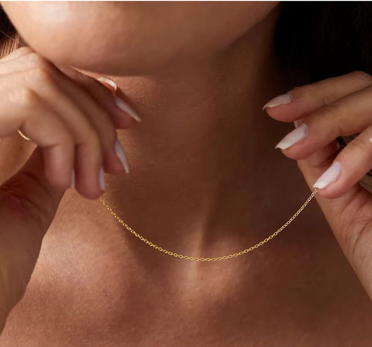 Aurélia - Klassiek fijne Dames Ketting - Goud kleurige kettting - Gourmet Coullier- 1,4mm - 42cm - Sieraden Vrouw - Juwelen - RVS