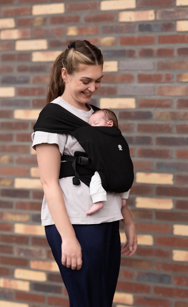 Dooky Baby Draagzak en Baby Draagdoek in één - Hybrid Baby Carrier Be One Black - Draagzak baby vanaf geboorte 56-74 CM - Draagdoek Baby Newborn - Ergonomische draagzak - Babydraagzak – foto 8