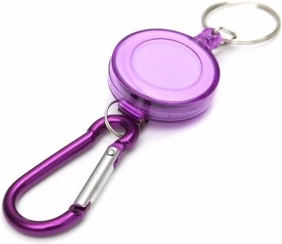 Porte-clés de Jumada - Cordon rétractable - Avec mousqueton - Violet