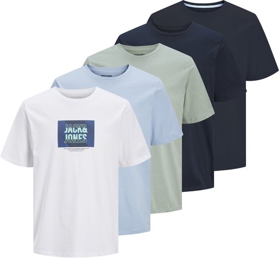 JACK&JONES - JJHUDSON TEE SS CREW NECK 5PK MP - Heren - T-shirts
