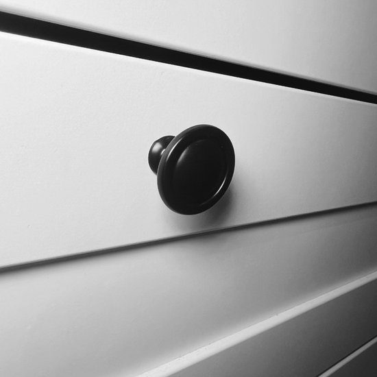 Meubelknop Zwart ''Athene'' - RVS - Kastknop - Deurknop - Meubelhandvat - Ø30mm