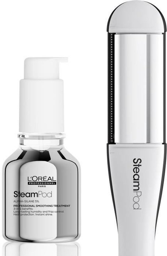 SteamPod 4 - Lisseur et boucleur vapeur professionnel - L'OREAL PROFESSIONNEL - 3 températures - Outils + Soin lissant concentré