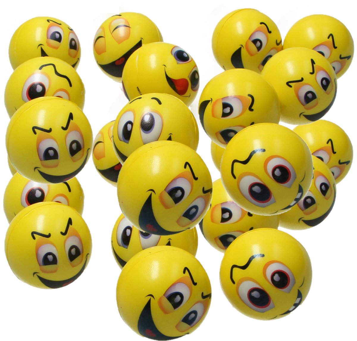 Emoji Stressbal 12 Stuks – 6 cm - Medium Density