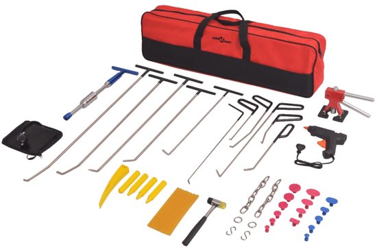 Mookis Dellen Reparaturset Auto Dent Removal, 34PCS Ausbeulwerkzeug mit Goldener Abzieher, Tragbare Tasche und Hammer für Reparatur von Karosseriebeulen Mookis Dellen Reparaturset Auto Dent Removal, 34PCS Ausbeulwerkzeug mit Goldener Abzieher, Tragbare Tasche und Hammer für Reparatur von Karosseriebeulen