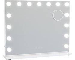 Avalo - Make Up Spiegel Met Verlichting - 56x44 CM - Hollywood Spiegel - Spiegel Met Verlichting - Make Up Spiegel - 3 Dimbare Lichtstanden - 10x Vergroting - Ingebouwde USB Lader Avalo - Make Up Spiegel Met Verlichting - 56x44 CM - Hollywood Spiegel - Spiegel Met Verlichting - Make Up Spiegel - 3 Dimbare Lichtstanden - 10x Vergroting - Ingebouwde USB Lader