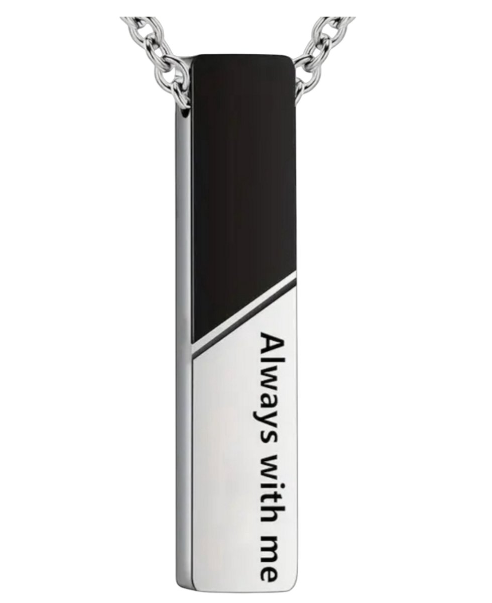Rechthoekige Ashanger Always With Me - Zilverkleurig - Inclusief Mini Trechter - Bijoux by Ive