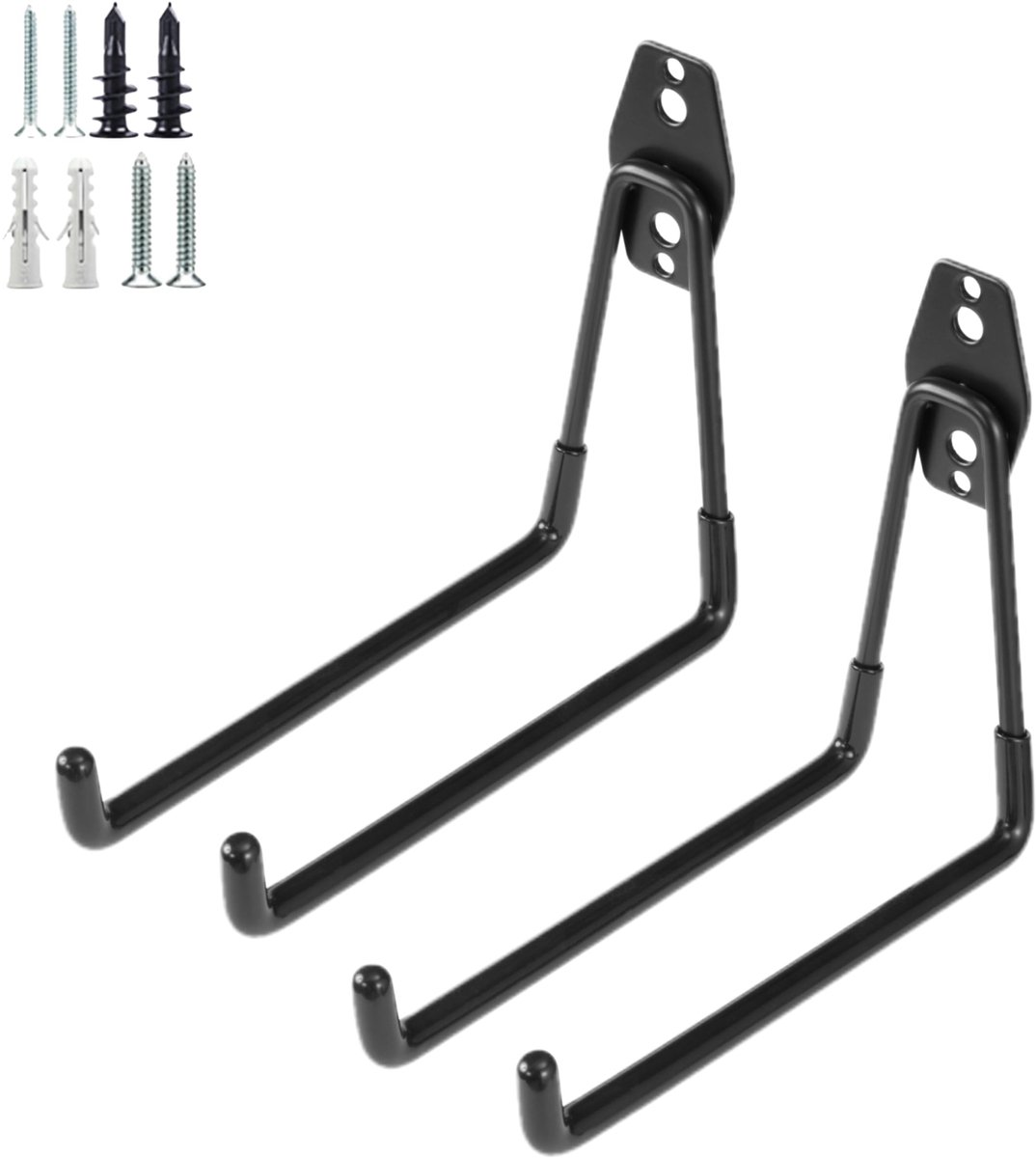 My Ninki ® Heavy-Duty Multifunctionele Wandhaken voor Garage en Tuinopslag, Set van 2 Stuks