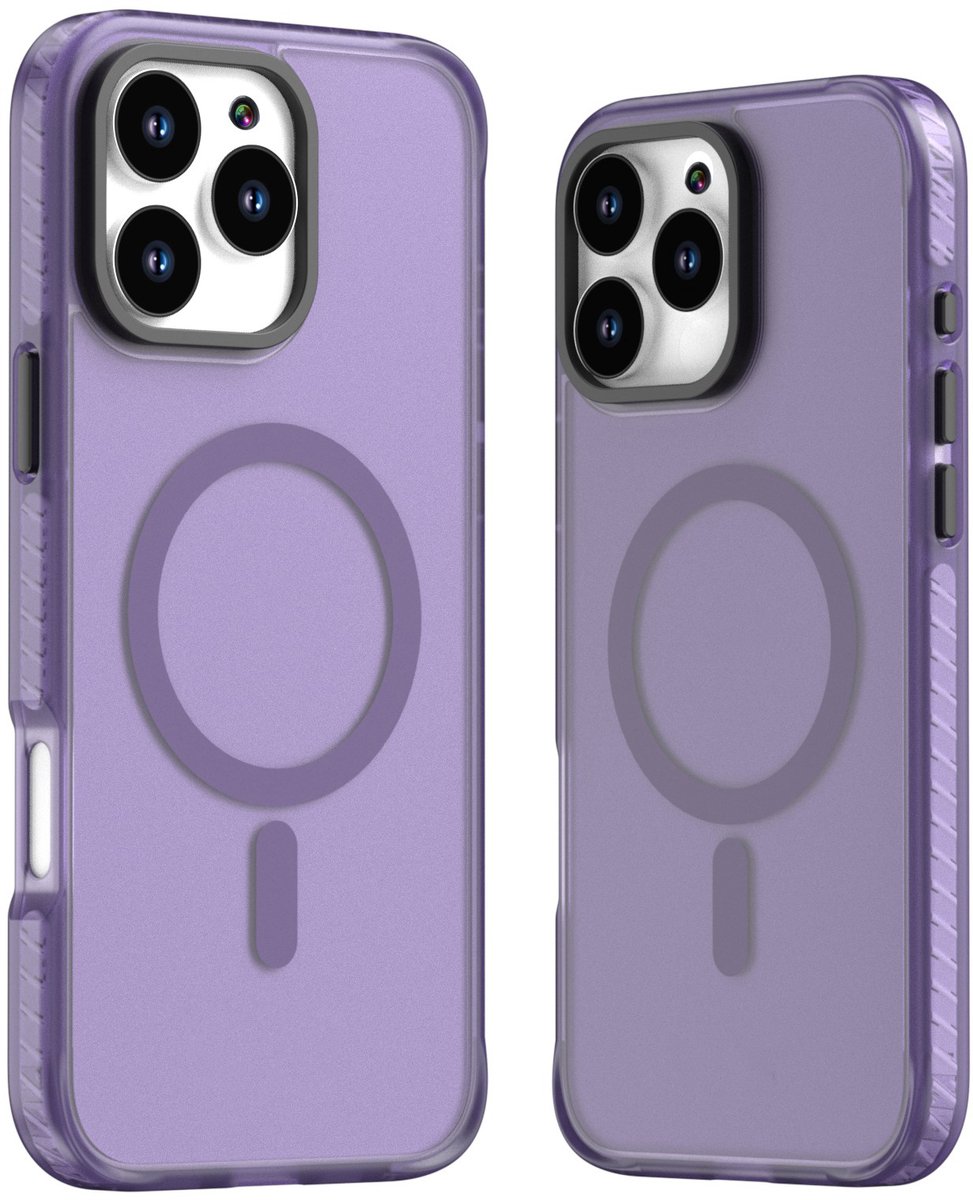 Mobile5 - iPhone 16 Pro Max Magsafe-Compatible Backcover - Paars met Lens Design