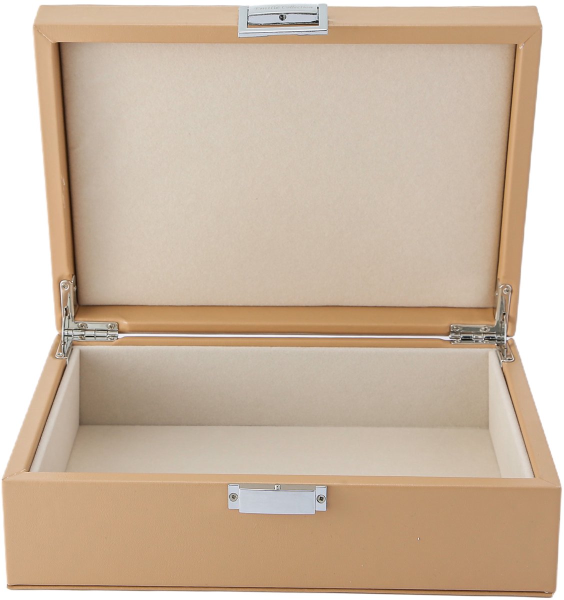Emilie collection - opbergdoos - beige - luxe opbergkist voor sieraden en accessoires - maat medium