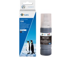 G&G 104 XL Inkt Geschikt voor Epson 104 EcoTank Inktflessen -Zwart - Hoge Capaciteit