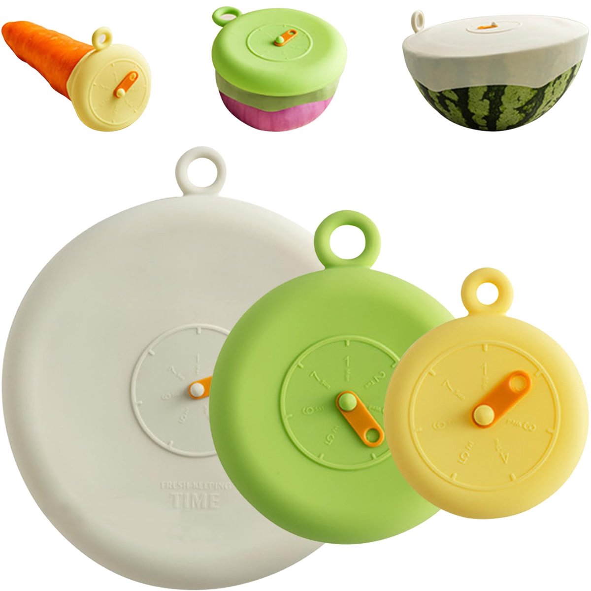 My Ninki ® Universele Set van 3 Herbruikbare Elastische Siliconen Vershouddeksels voor Diverse Keukenbehoeften