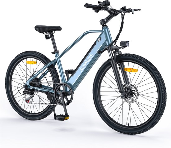 Vélo électrique Adulte 26 Pouces - Batterie 36V 12,5Ah Amovible - Moteur 250W - Autonomie 65 Km - Porte-bagages, Amortisseurs, 7 Vitesses - Unisexe Blanc - Idéal Ville