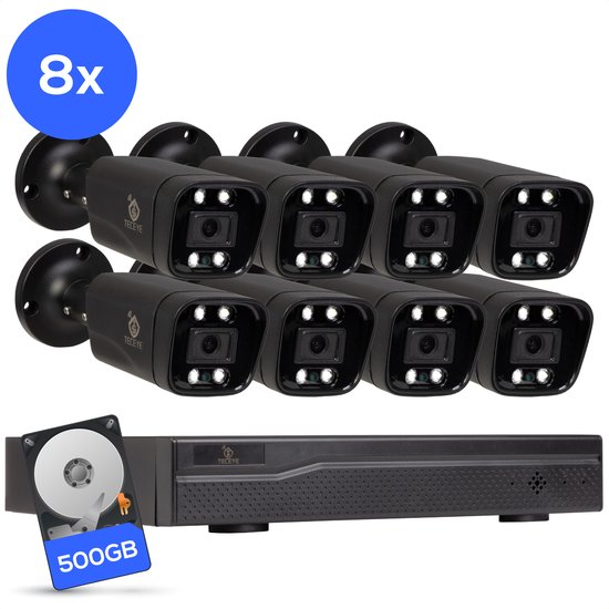 Teceye Beveiligingscamera Set met 8x POE Camera's - €550,00