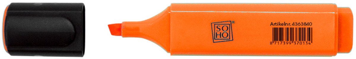 SOHO Tekstmarker - Markeerstift - Highlighter - Beitelpunt - Oranje