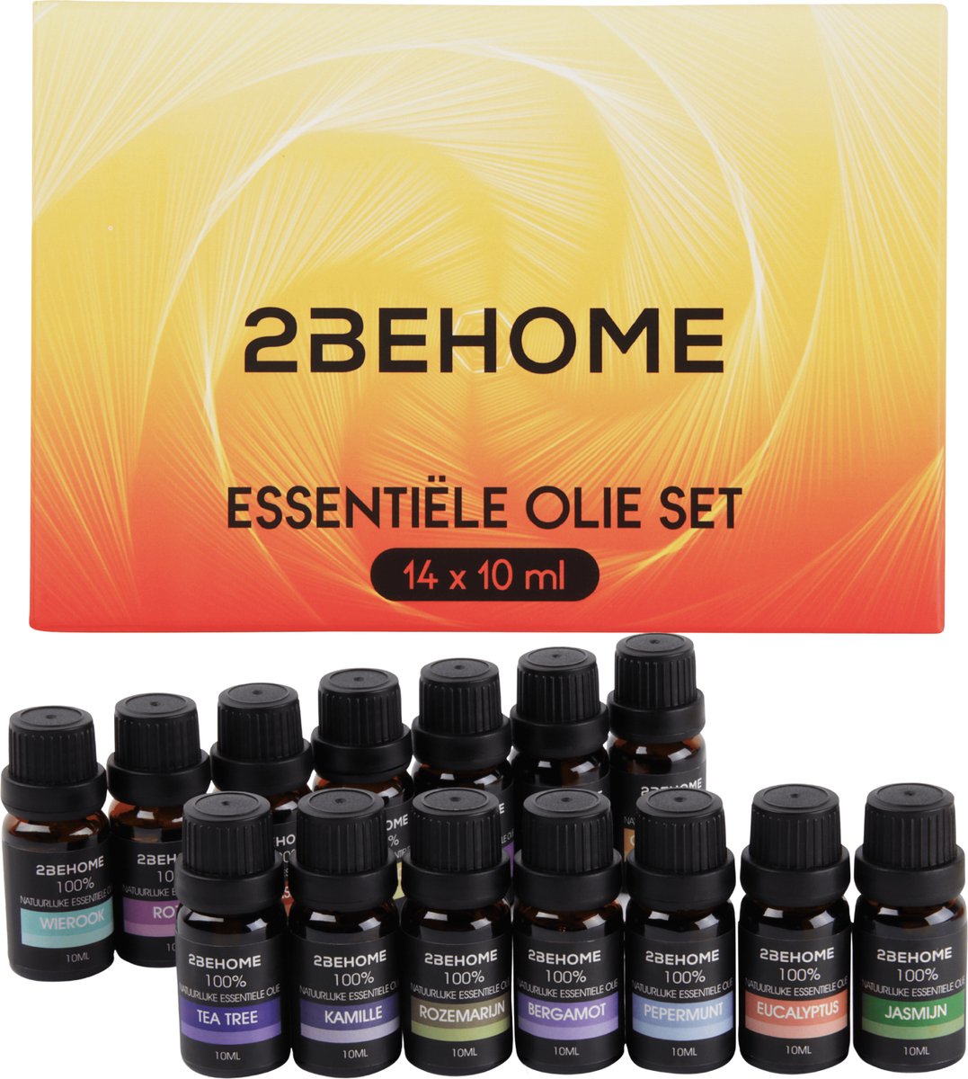 Goedkoopste 2BEHOME Etherische Olie Set - 14 Geuren - Lavendel, Vanille, Eucalyptus en meer - Essentiële olie voor Aromatherapie - Essential oil - Geurolie voor Aromadiffuser - Etherische Olie Lavendel