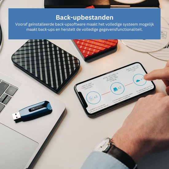 ApexArte® Harde Schijf Extern - Draagbare - 2TB Opslag - Zwart van Merkloos — afbeelding 3