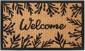Moka living – Paillasson avec texte – Marron – 45x75cm – Antidérapant & 100% fibre de coco
