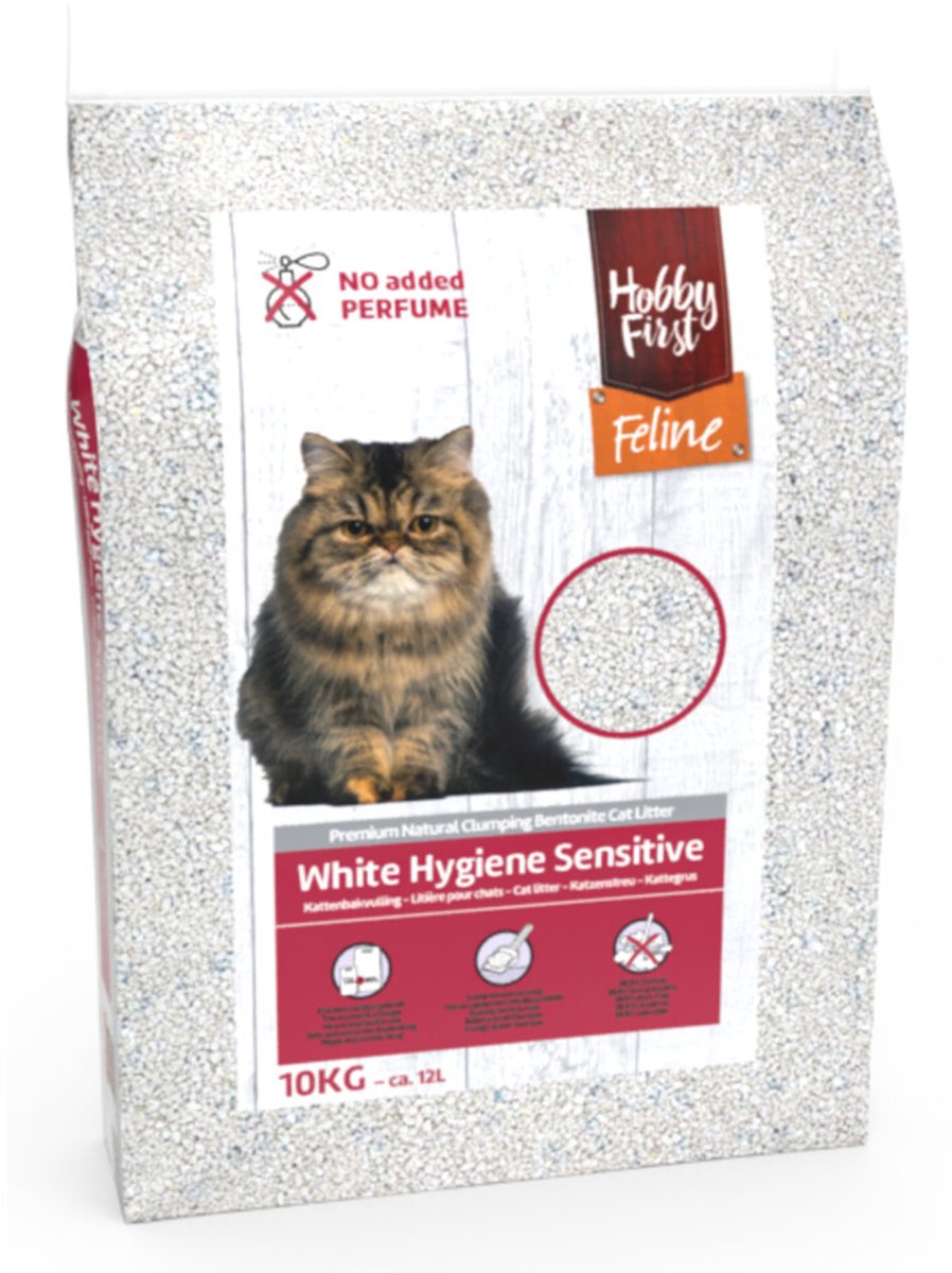 HobbyFirst Feline Hygiene Sensitive Wit zonder Parfum 12 liter