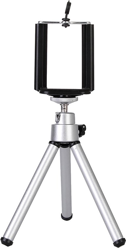 Mini Statief Smartphone Tripod Camera Telefoon Houder – Zilver