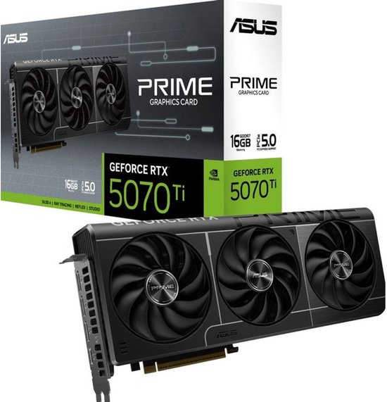 ASUS PRIME NVIDIA GeForce RTX 5070 Ti - Videokaart - 16GB - GDDR7 - PCIe 5.0 - 1x HDMI 2.1b - 3x DisplayPort 2.1a