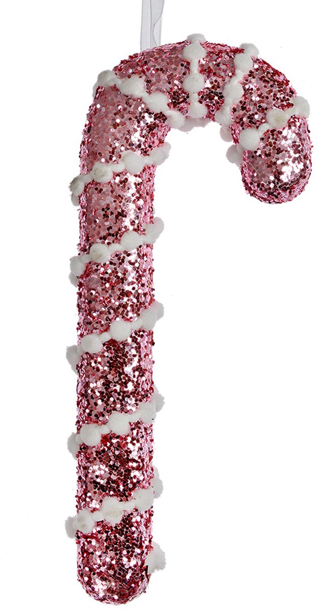 Clayre & Eef Kersthanger Zuurstok 17 cm Roze Kunststof