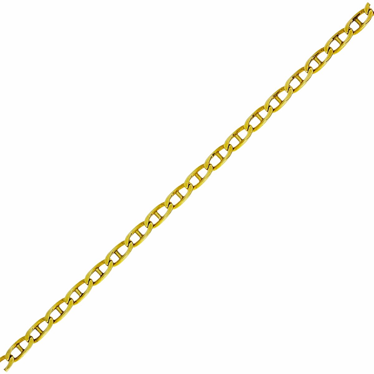 Gouden Marine Schakel Ketting 2.1 mm 42 cm 14 karaats