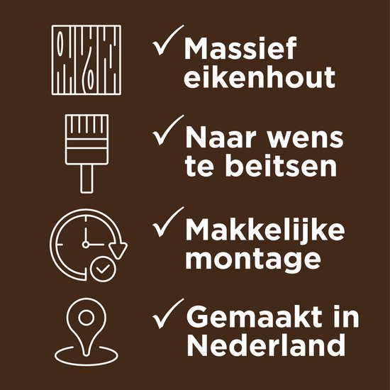 Wood Brothers Rustiek eiken zwevende wandplank 25mm massief recht 60 x