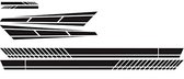 Auto sticker - 6 stuks/3 paar/1 set - Streep zij sticker - Grafische sticker - PET - Zwart - Voor auto decoratie