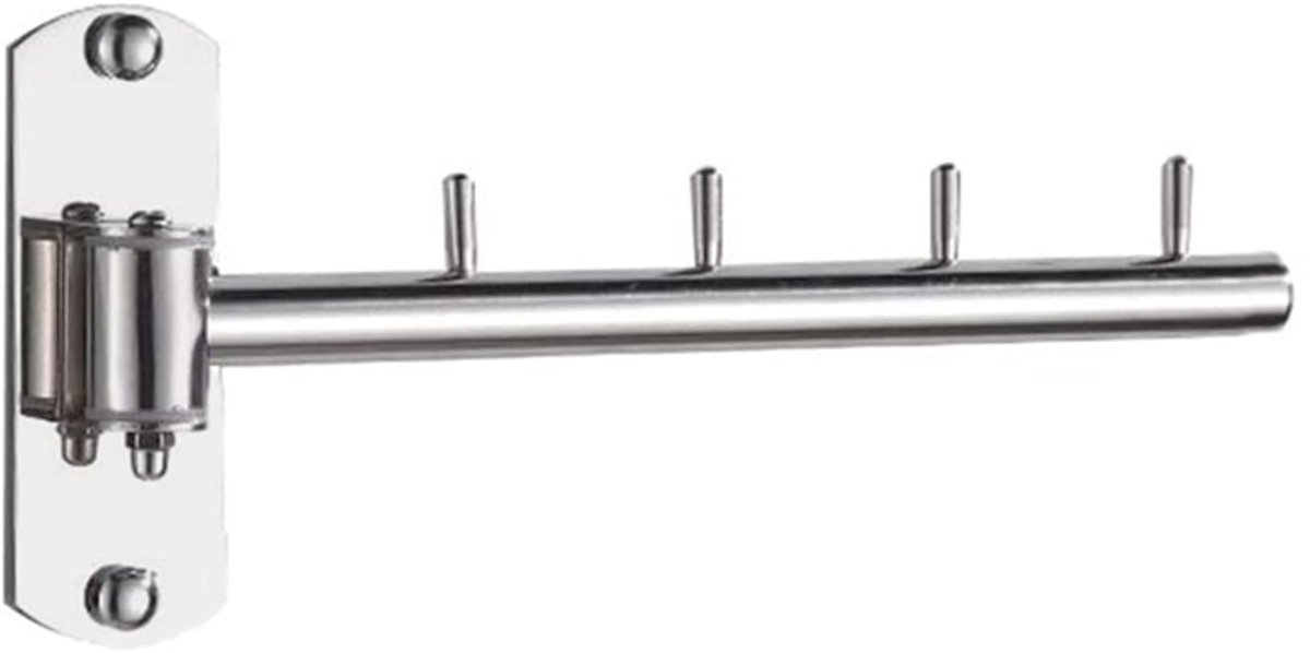 Goedkoopste Droogrek - Kledinghanger - Kledingrek - Wanddroogrek - met zwenkarm - inklapbaar - RVS - zilver - voor Slaapkamer Badkamer Opslag
