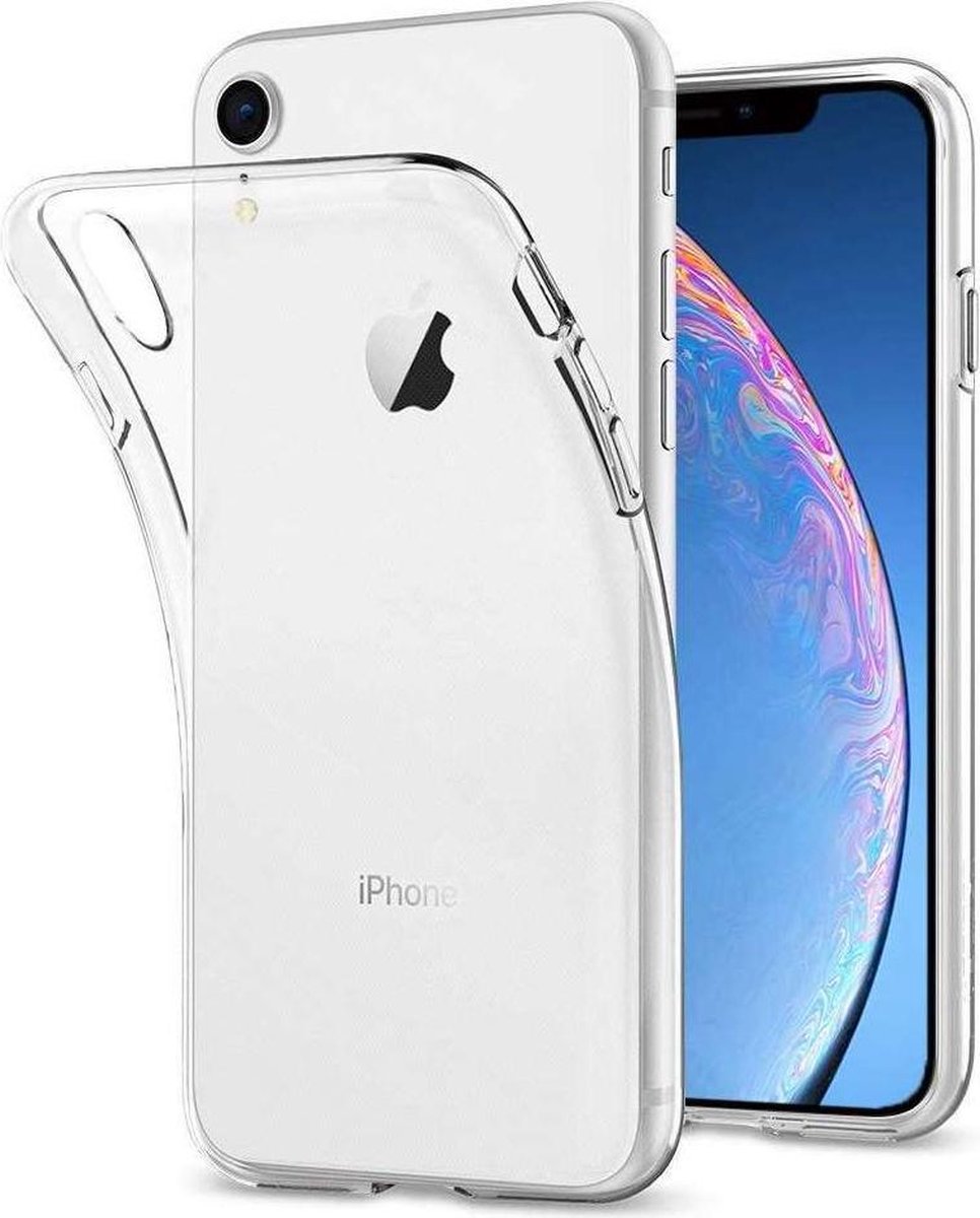 iPhone XR Siliconen Hoesje - 2 x Tempered Glass Screenprotector - Transparant