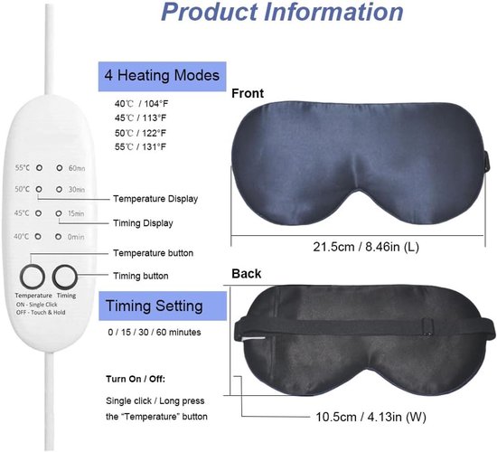 Elektrisch Warm Oogmasker Voor Droge Ogen,USB-oogverwarmingskussen Ter Verlichting Van MGD,Blefaritis,Warm Therapieslaapmasker Voor Ogen (Color : Gray, Size : 20 * 9cm Elektrisch Warm Oogmasker Voor Droge Ogen,USB-oogverwarmingskussen Ter Verlichting Van MGD,Blefaritis,Warm Therapieslaapmasker Voor Ogen (Color : Gray, Size : 20 * 9cm