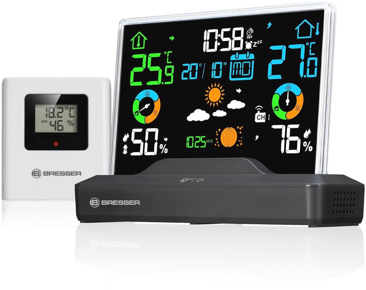 Draadloos Weerstation met Kleurendisplay en Buitensensor - Temperatuur, Vochtigheid, Weersvoorspelling