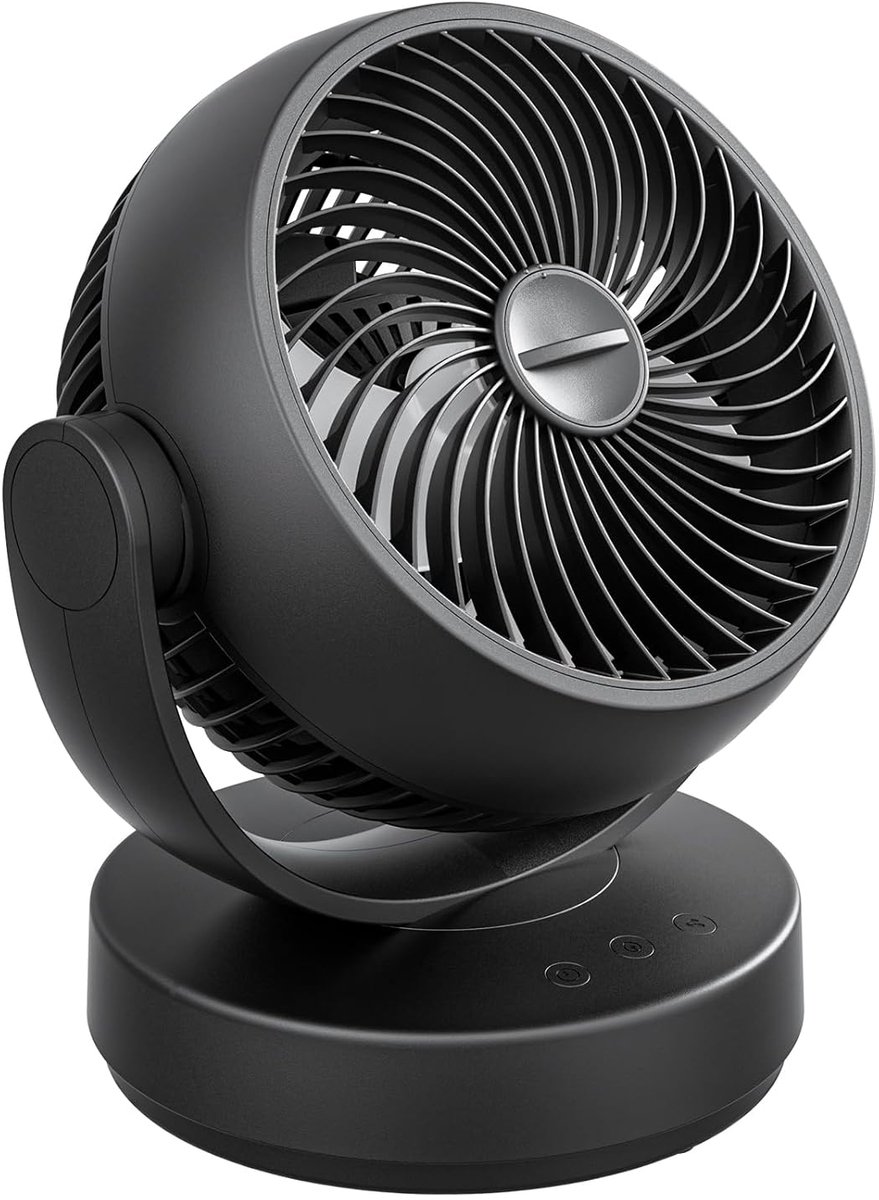 Draagbare 9 Inch Luchtcirculatieventilator met 10000mAh Batterij - USB Oplaadbare Tafelventilator voor Thuis en Kantoor