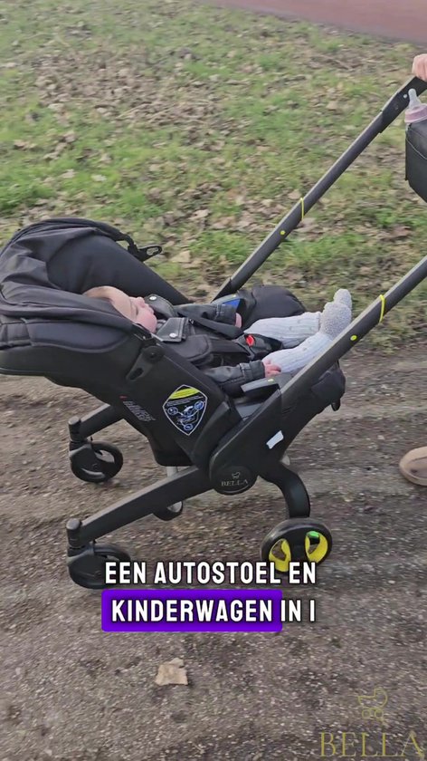 BELLA - 3 in 1 Kinderwagen + Autostoel en Buggy in één - Inclusief organizer - Autostoel - Black - Nieuwste model - Kinderwagen - Baby - Buggy - kinderwagen 3 in 1