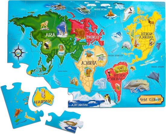 QUOKKA Vloerpuzzel Set Voor Kinderen 3-8 Jaar - 3x 100 Stukjes Dierenpuzzels