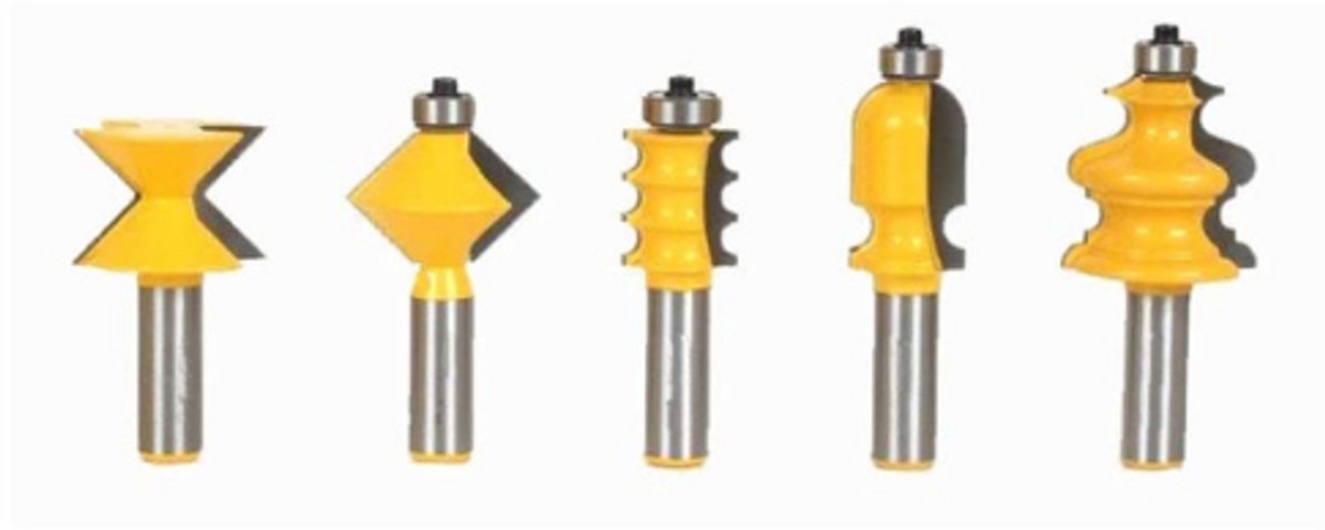5 STKS Boekenplank Moulding & Kantenverlijming Router Bit Set - Tafel Rand Bit - CNC Deurmes - Houtbewerking Gereedschap