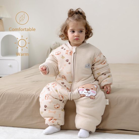 Babyslaapzak lange mouwen met voeten 35 TOG winterslaapzak pijpen Pup babyhoogte 95-105 cm. van Puckababy — afbeelding 4
